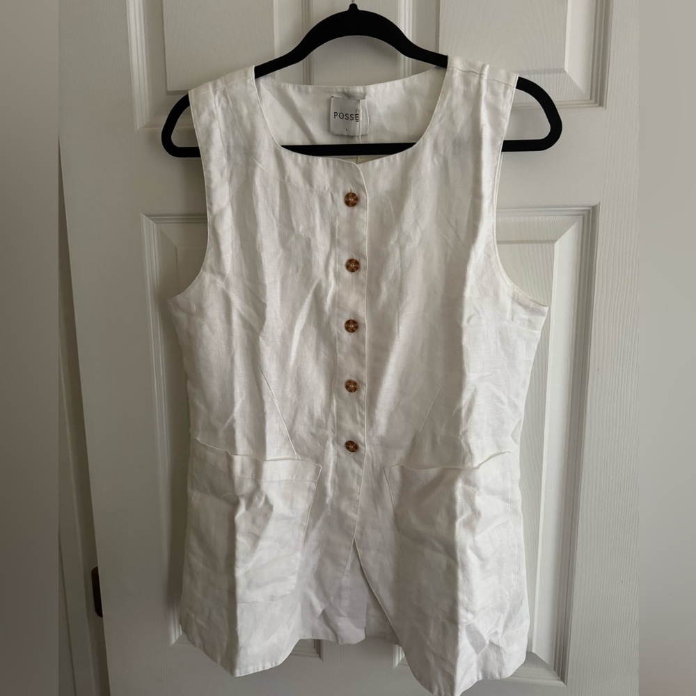 Women’s Posse Emma Vest, Ivory, Large, NWT Never Worn